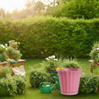 Ace Fluted Planter 7" Decorative Pot with Saucer For Home Garden killi ecolifstyle