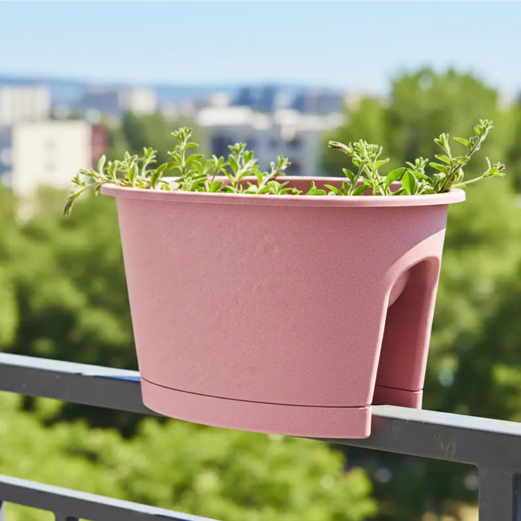 Oval Railing Planter Ideal for Home & office Balcony killi ecolifstyle