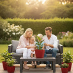 Daisy Square Planter – 7" Pot for Small Indoor or Outdoor Plants killi ecolifstyle