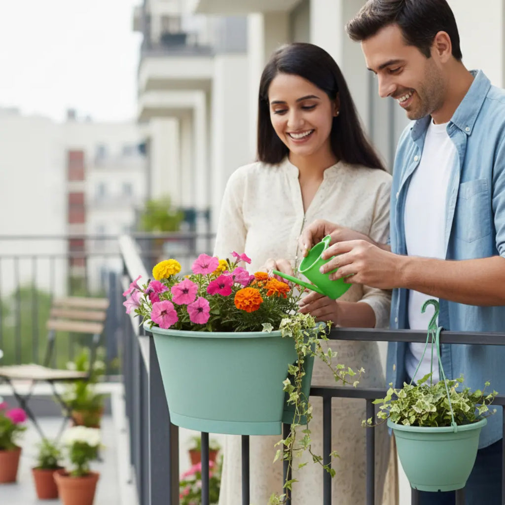 Oval Railing Planter Ideal for Home & office Balcony killi ecolifstyle