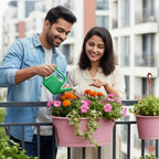 Oval Railing Planter Ideal for Home & office Balcony killi ecolifstyle