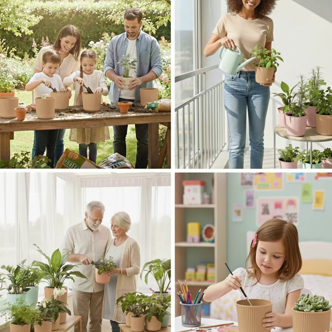 Sandcastle Planter Small Natural Fiber Pot Container for Flower killi ecolifstyle