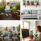 Daisy Square Planter – 7" Pot for Small Indoor or Outdoor Plants killi ecolifstyle