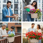 Oval Railing Planter Ideal for Home & office Balcony killi ecolifstyle