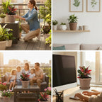 Natural Round Planter (10 Inch) Fiber Clay Pot for Indoor and Outdoor Plants killi ecolifstyle