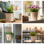 Ace Fluted Planter 7" Decorative Pot with Saucer For Home Garden killi ecolifstyle