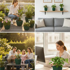 Daisy Square Planter – 7" Pot for Small Indoor or Outdoor Plants killi ecolifstyle