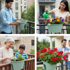 Oval Railing Planter Ideal for Home & office Balcony killi ecolifstyle