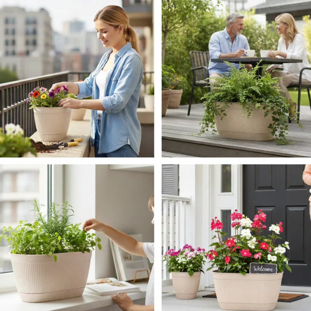 Eco Eva Rectangular Planter – 11.5" Plant Pot for Indoor or Outdoor Use killi ecolifstyle