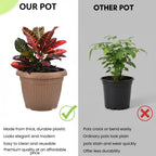 Natural Round Planter (10 Inch) Fiber Clay Pot for Indoor and Outdoor Plants killi ecolifstyle