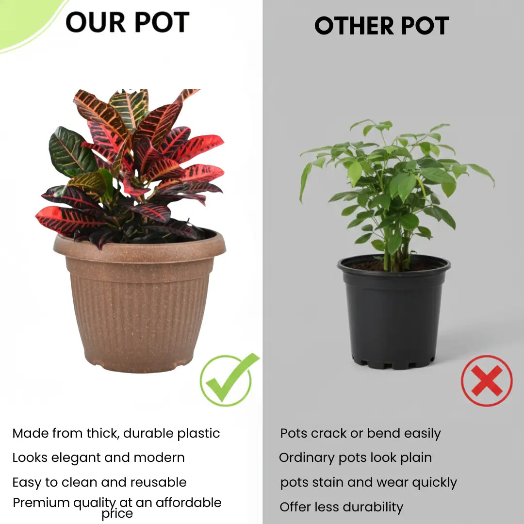 Natural Round Planter (10 Inch) Fiber Clay Pot for Indoor and Outdoor Plants killi ecolifstyle