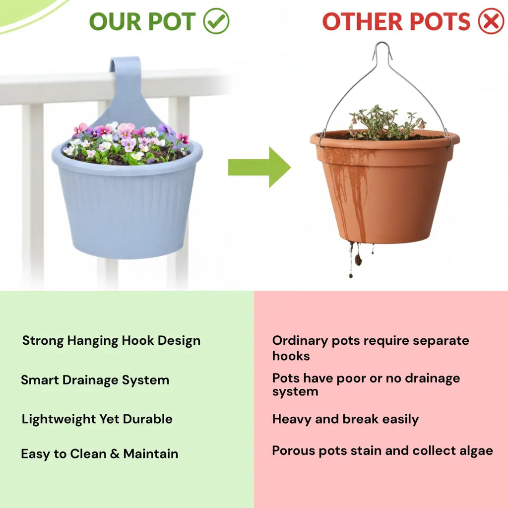 10 inch Ecosling Hanging Planters for Flowers and Herbs killi ecolifstyle