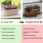 Regalia Rectangular Planter 12" Pot with Saucer for Garden killi ecolifstyle