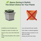 Archway Square Planter – Modern Design 10" Pot with Saucer Perfect for Indoor or Outdoor Plants killi ecolifstyle