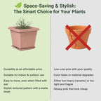 Archway Square Planter – Modern Design 10" Pot with Saucer Perfect for Indoor or Outdoor Plants killi ecolifstyle