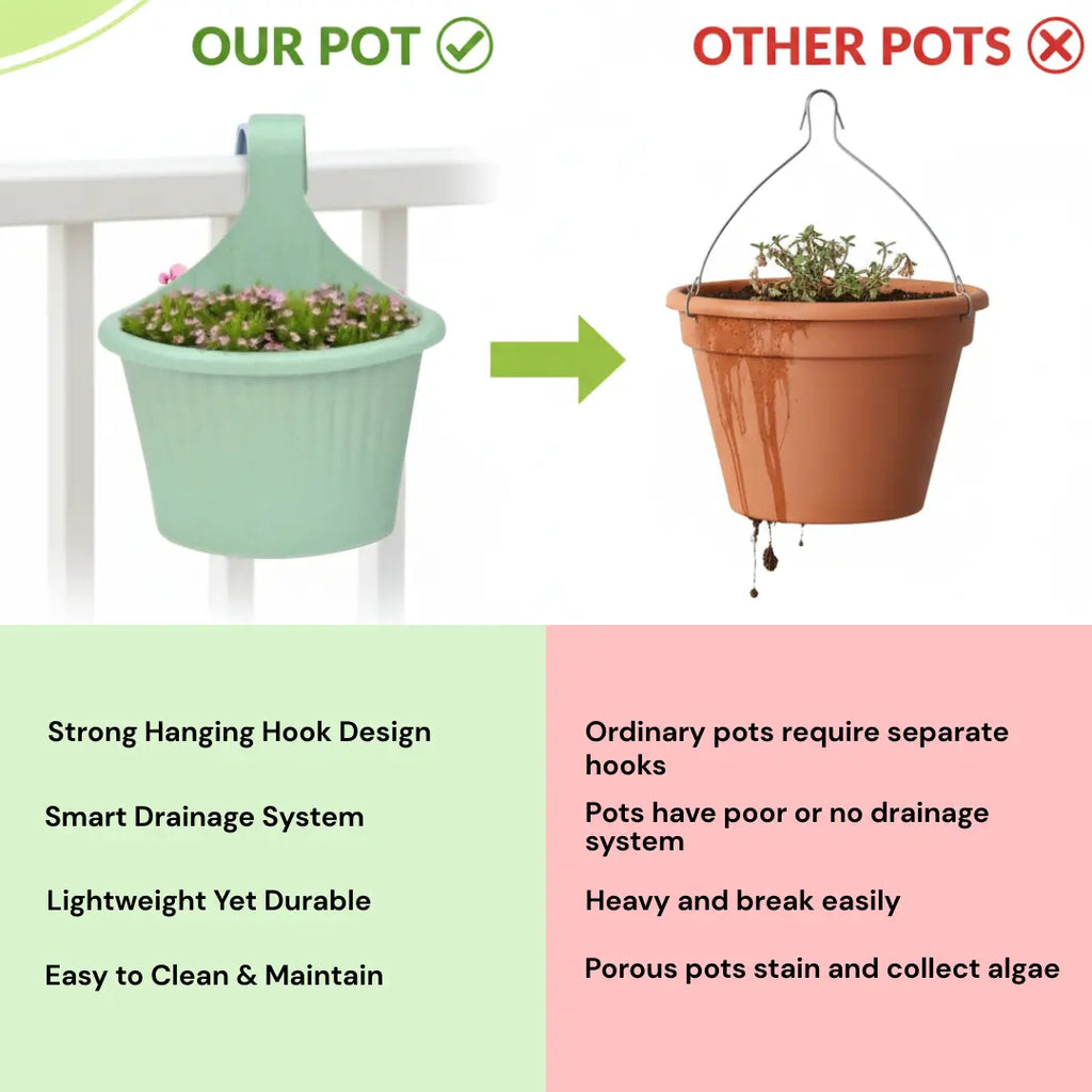 10 inch Ecosling Hanging Planters for Flowers and Herbs killi ecolifstyle