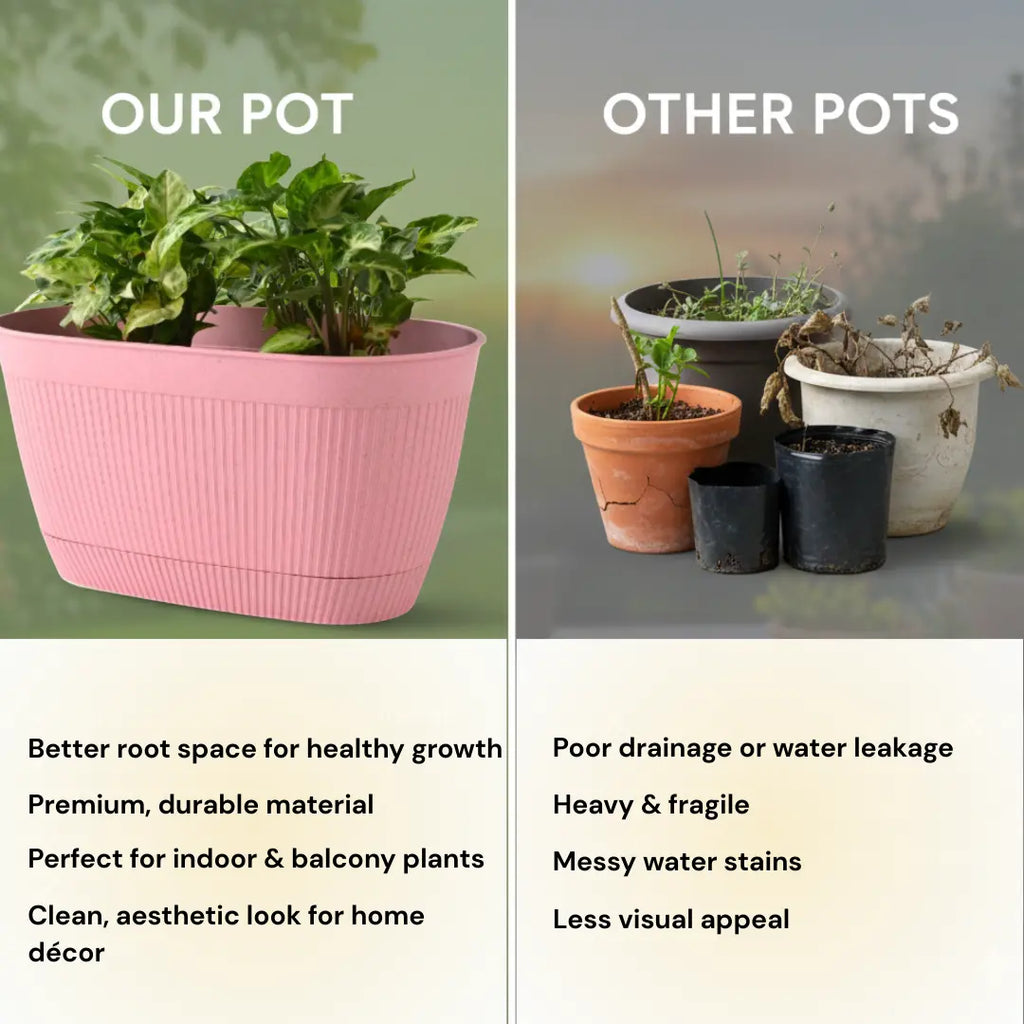 Eco Eva Rectangular Planter – 11.5" Plant Pot for Indoor or Outdoor Use killi ecolifstyle