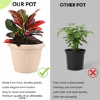 Natural Round Planter (10 Inch) Fiber Clay Pot for Indoor and Outdoor Plants killi ecolifstyle