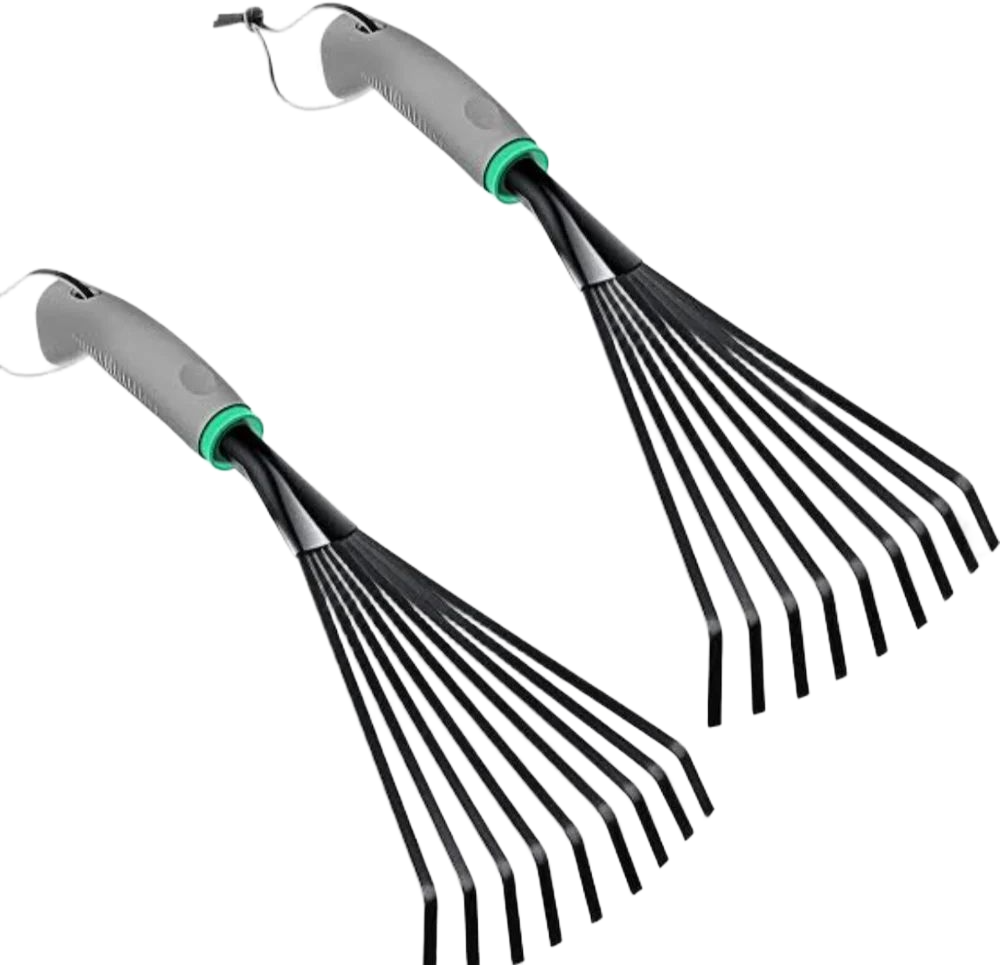 Comfort Grip Garden Hand Rake Steel Tools for Weeding and Potted Plants