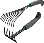 Comfort Grip Garden Hand Rake Steel Tools for Weeding and Potted Plants