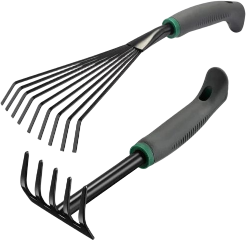 Comfort Grip Garden Hand Rake Steel Tools for Weeding and Potted Plants