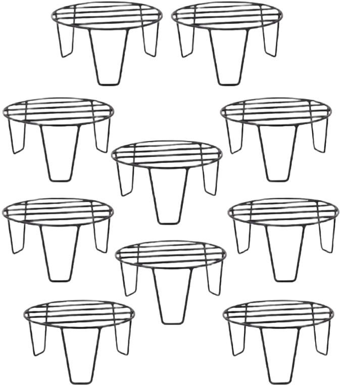 Black Wire Planter Stands – Round Metal Riser for Pots