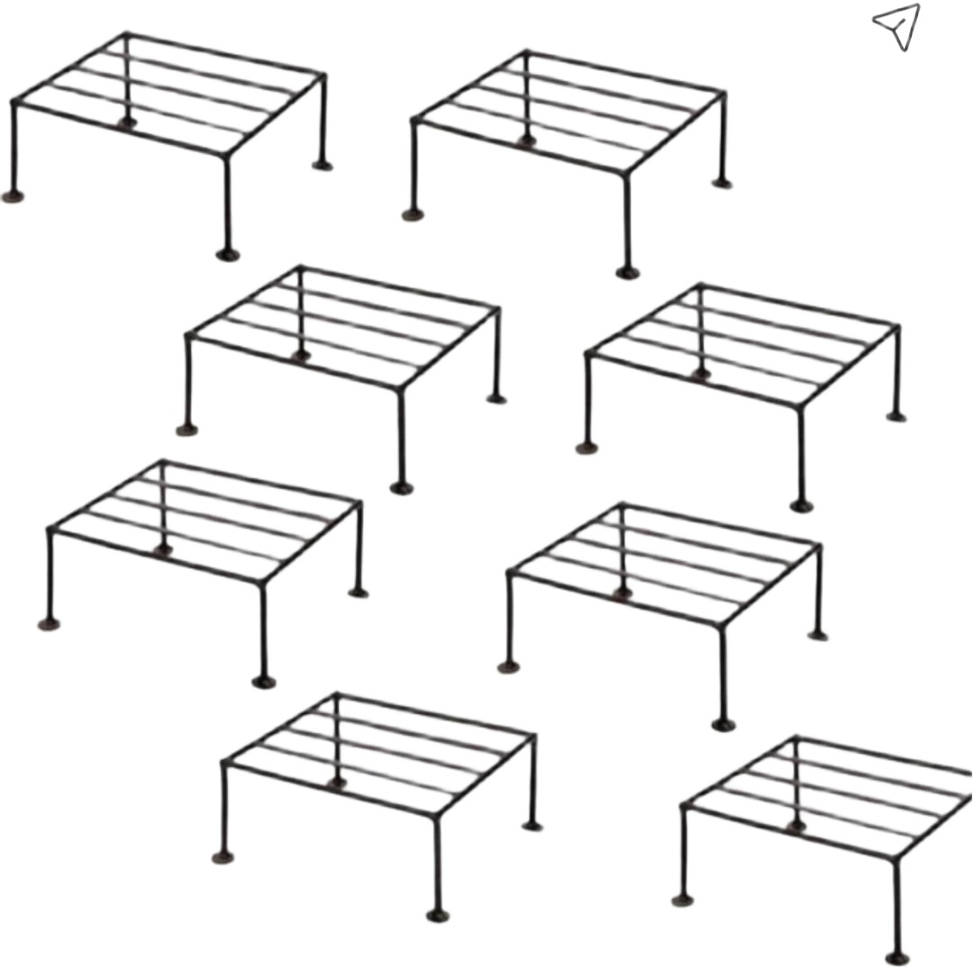 Black Metal Square Pot Stands for Improving Drainage, and Protecting Decking