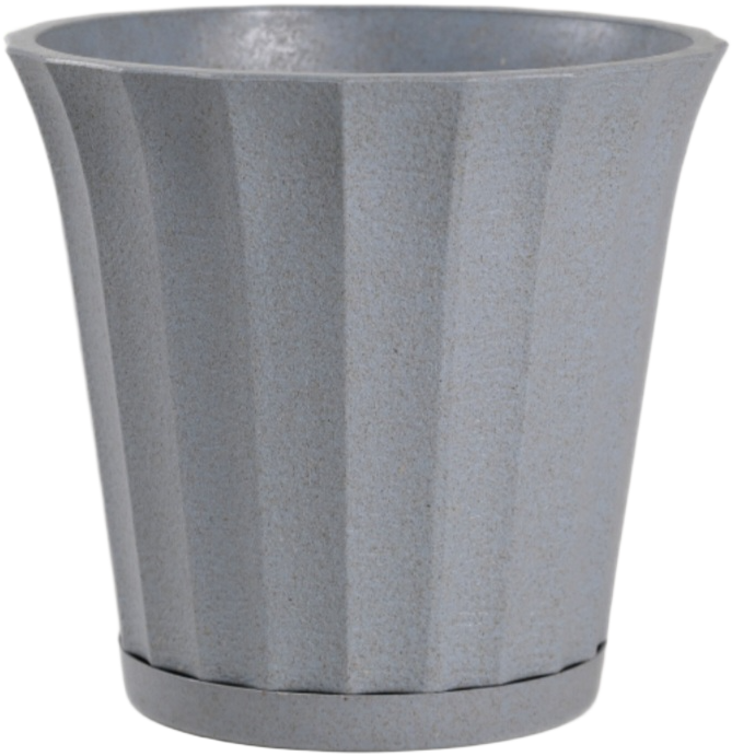 Ace Fluted Planter 7" Decorative Pot with Saucer For Home Garden