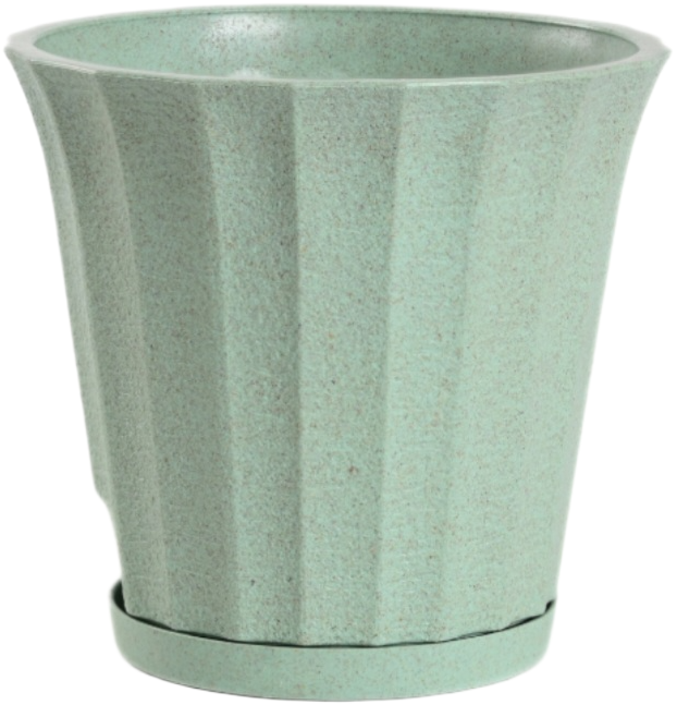 Ace Fluted Planter 7" Decorative Pot with Saucer For Home Garden