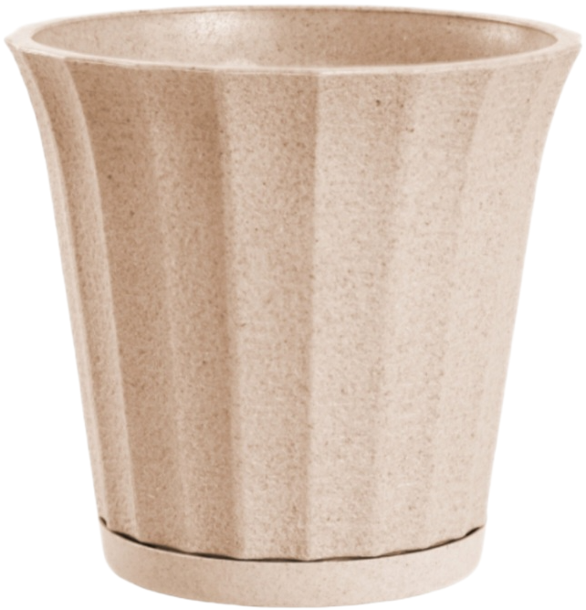 Ace Fluted Planter 7" Decorative Pot with Saucer For Home Garden