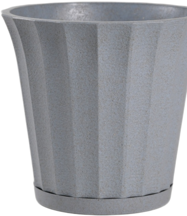 Ace Fluted Planter 7" Decorative Pot with Saucer For Home Garden