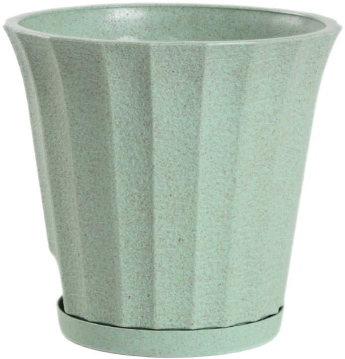Ace Fluted Planter 7" Decorative Pot with Saucer For Home Garden