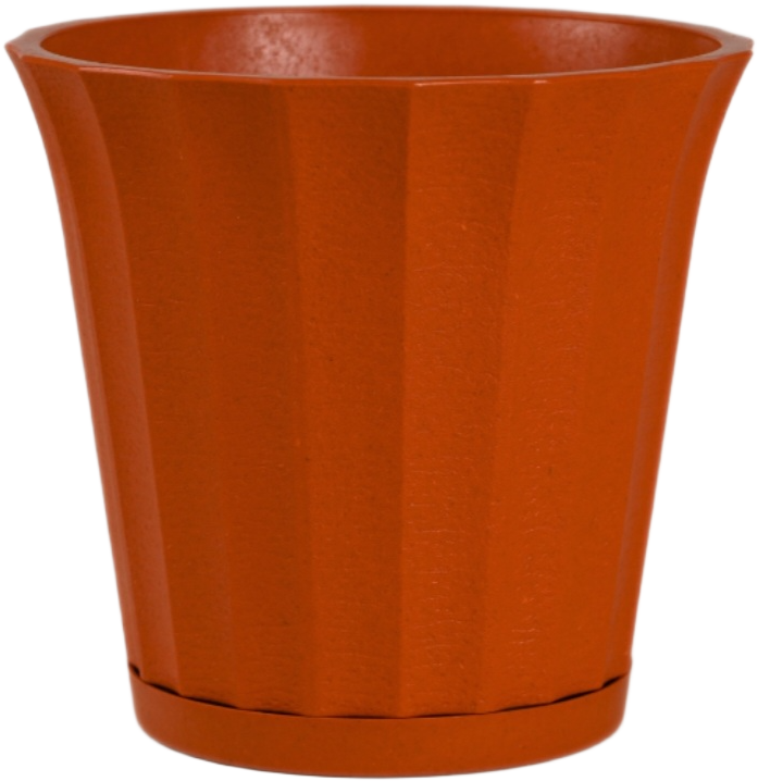 Ace Fluted Planter 7" Decorative Pot with Saucer For Home Garden
