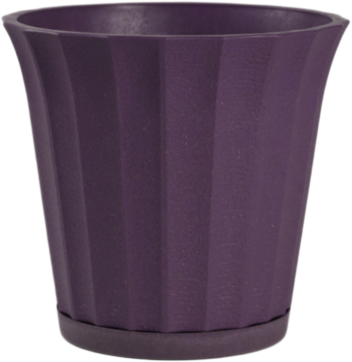 Ace Fluted Planter 7" Decorative Pot with Saucer For Home Garden