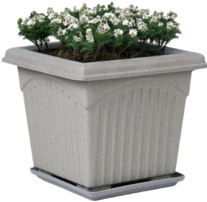 Archway Square Planter – Modern Design 10" Pot with Saucer Perfect for Indoor or Outdoor Plants
