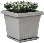 Archway Square Planter – Modern Design 10" Pot with Saucer Perfect for Indoor or Outdoor Plants