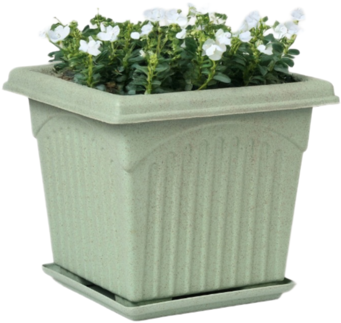 Archway Square Planter – Modern Design 10" Pot with Saucer Perfect for Indoor or Outdoor Plants
