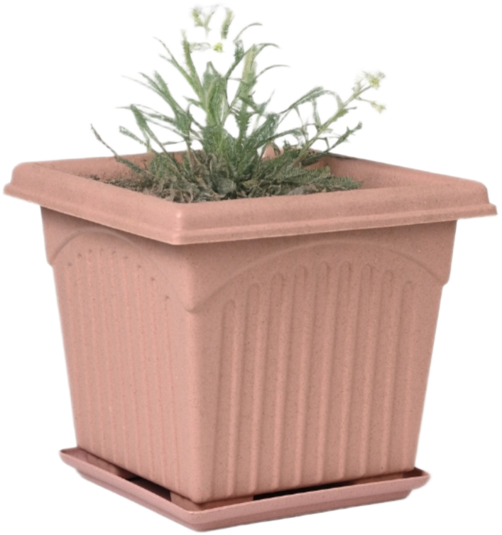 Archway Square Planter – Modern Design 10" Pot with Saucer Perfect for Indoor or Outdoor Plants