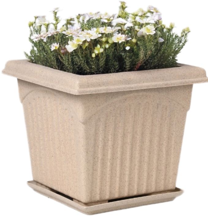 Archway Square Planter – Modern Design 10" Pot with Saucer Perfect for Indoor or Outdoor Plants