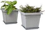 Archway Square Planter – Modern Design 10" Pot with Saucer Perfect for Indoor or Outdoor Plants