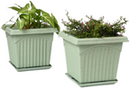 Archway Square Planter – Modern Design 10" Pot with Saucer Perfect for Indoor or Outdoor Plants