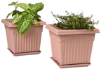 Archway Square Planter – Modern Design 10" Pot with Saucer Perfect for Indoor or Outdoor Plants
