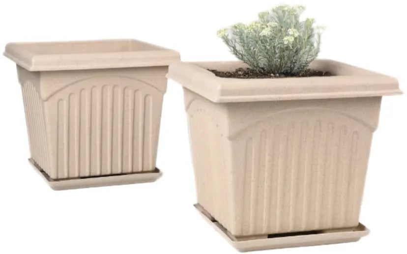 indoor square plant pots Archway Square Planter – Modern Design 10" Pot with Saucer Perfect for – KILI ecolifestyles