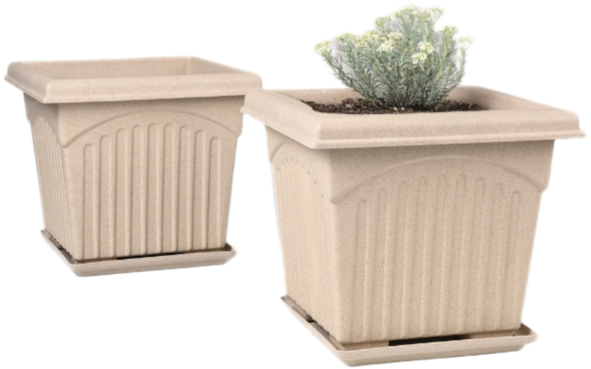 Archway Square Planter – Modern Design 10" Pot with Saucer Perfect for Indoor or Outdoor Plants