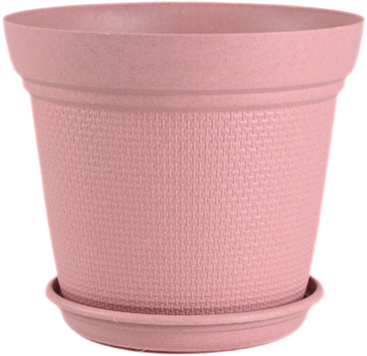 Aura Planter – 8" Woven Texture Pot with Saucer For Home & Office