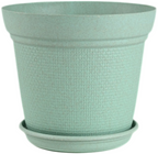 Aura Planter – 8" Woven Texture Pot with Saucer For Home & Office