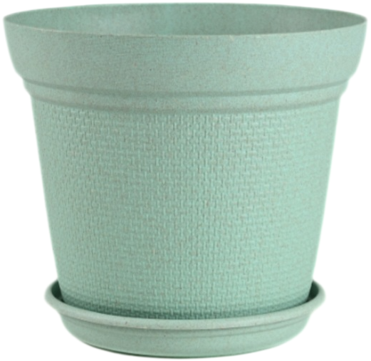 Aura Planter – 8" Woven Texture Pot with Saucer For Home & Office