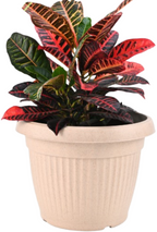 Natural Round Planter (10 Inch) Fiber Clay Pot for Indoor and Outdoor Plants