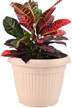 Natural Round Planter (10 Inch) Fiber Clay Pot for Indoor and Outdoor Plants