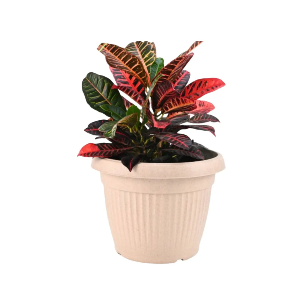 Natural Round Planter (10 Inch) Fiber Clay Pot for Indoor and Outdoor Plants killi ecolifstyle